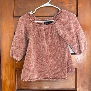 Off the shoulder chenille sweater
